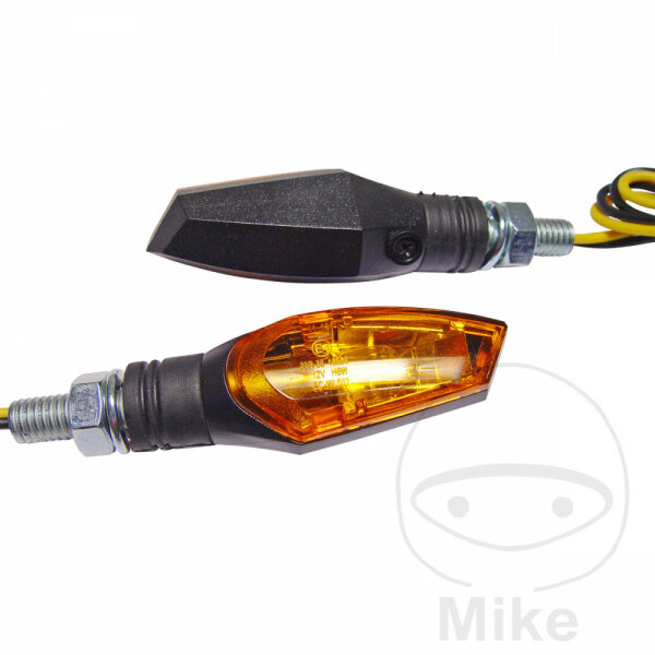 Mini turn signal pair JMP BEAM black E-mark 12V 6W M8 connection