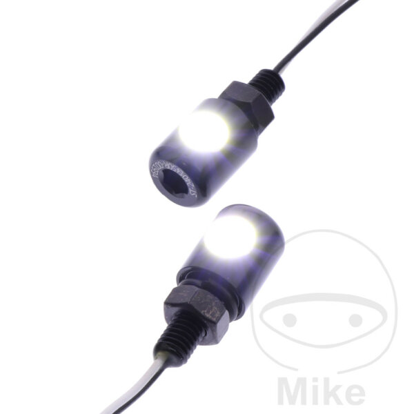 Ensemble déclairage de plaque dimmatriculation BOLT noir 16 x 13 mm de large