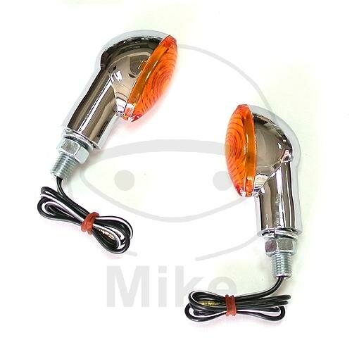Mini turn signal pair JMP CATEYE chrome short E-mark 12V 21W M10 connection