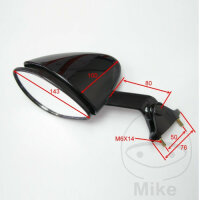 Rétroviseur noir gauche JMP pour Kawasaki ZX-12R...
