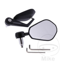 Mirror pair handlebar end black JMP