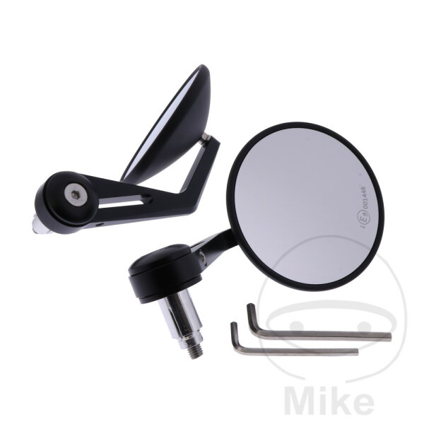 Mirror pair handlebar end black JMP