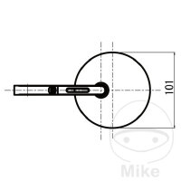 Mirror handlebar end black Daytona long