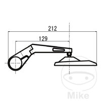 Mirror handlebar end black Daytona long