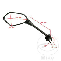 Rétroviseur noir gauche JMP pour Kawasaki ER-6 650 F
