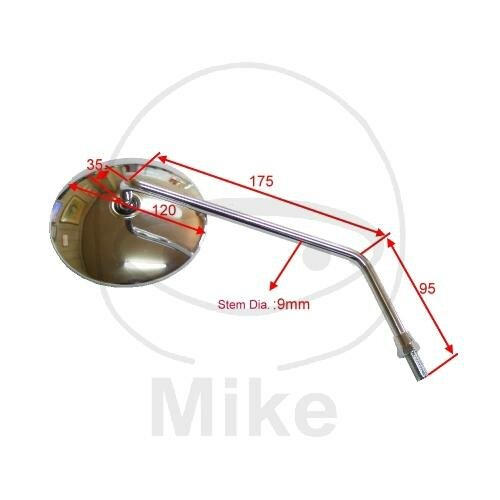 Mirror chrome left JMP for Kawasaki BJ EL 250 Z 400 440 550 650 1000 EN 450 500