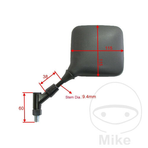 Espejo negro derecho JMP para Suzuki TS 250 DR 600 750 Dakar Big S
