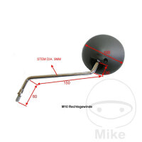 Rétroviseur noir gauche JMP pour Yamaha RD TY 50...