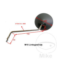 Rétroviseur noir droit JMP pour Yamaha RD TY 50...