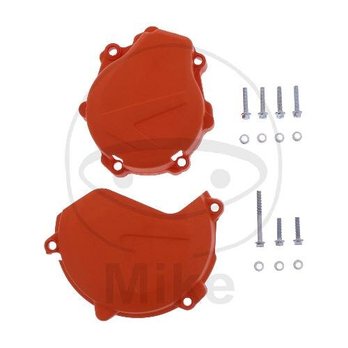 Clutch ignition cover protection set orange for Husqvarna FE 450 501 KTM EXC-F 450 500