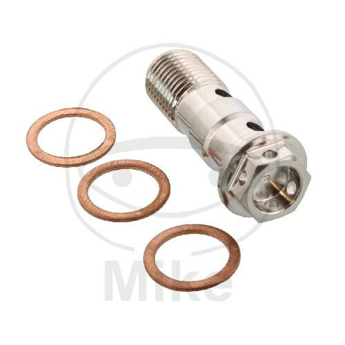 Banjo bolt double M10x1,00 stainless steel for Ducati 1098 1198 Suzuki GSF 600 1200 GSX 600 750 SV 650
