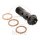 Banjo bolt double M10x1,25 stainless steel black for Honda Kawasaki Suzuki Yamaha