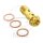 Banjo bolt double M10x1,25 stainless steel gold for Honda Kawasaki Suzuki Yamaha