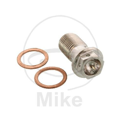 Perno de banjo simple M10x1,00 acero inoxidable para Ducati Kawasaki KTM MV Augusta Suzuki Triumph