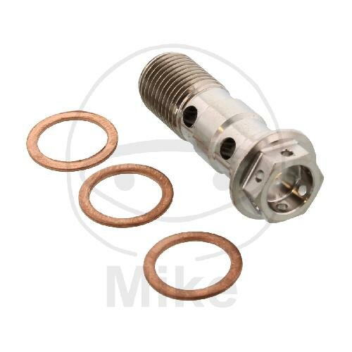 Banjo bolt double M10x1.00 titanium for Ducati 1098 1198 Suzuki GSF 600 1200 GSX 600 750 SV 650
