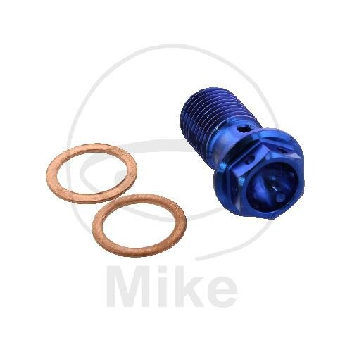 Bullone Banjo singolo M10x1,00 Titan Racing blu per Ducati Kawasaki KTM MV Augusta Suzuki Triumph