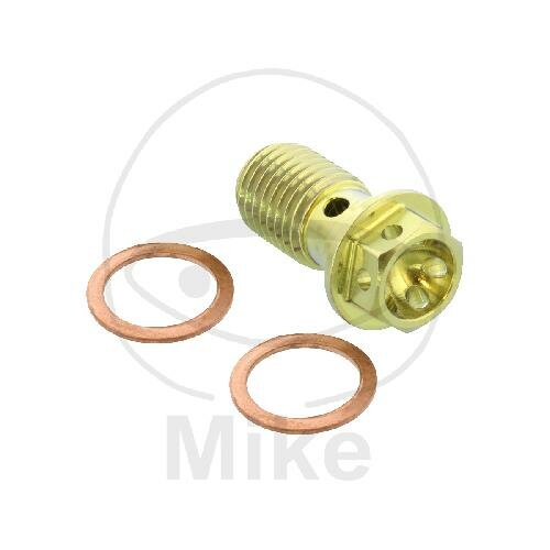 Bullone Banjo singolo M10x1,25 Titanio Racing oro per Ducati Honda Kawasaki Suzuki Triumph Yamaha