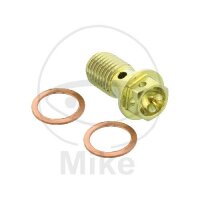 Boulon de banjo simple M10x1,25 Titanium Racing or pour...