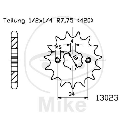 Pignon 19 Dents Division 420 pour E-Ton RXL 50 Viper