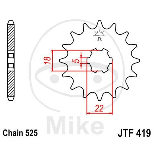 Pinion 15 Tooth Pitch 525 for Suzuki GT 250 TS 250 ER