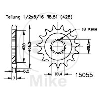 Ritzel 13 Zähne Teilung 428 für Generic Code...