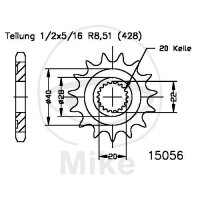 Pignon 14 Dents Division 428 pour Generic TR 125 SM ie...