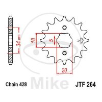 Pinion 16 Tooth Pitch 428 for Honda CB 125 K CLR 125...
