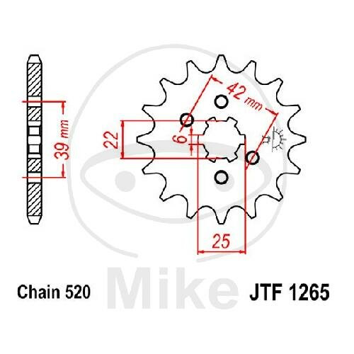 Pignon 14 Dents Division 520 pour Daelim ET 300 LC Honda XL 250 K