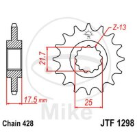 Ritzel 17 Zähne Teilung 428 feinverzahnt...