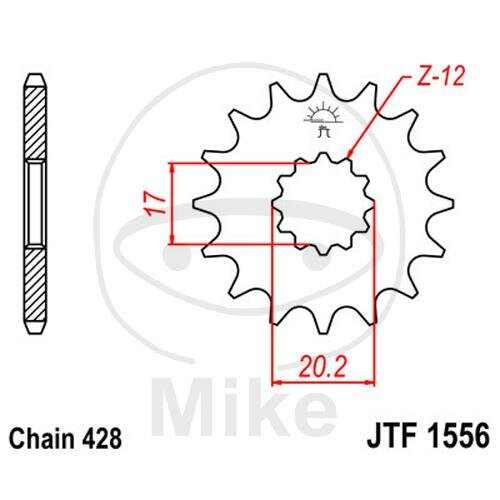 Pinion 13 Tooth Pitch 428 fine toothed inner diameter 17/20.2 mm