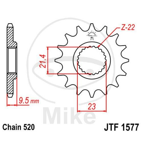 Pinion 15 Tooth Pitch 520 for Yamaha XT 600 EH