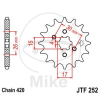 Pignon 15 Dents Division 420 pour Honda XR 80 R