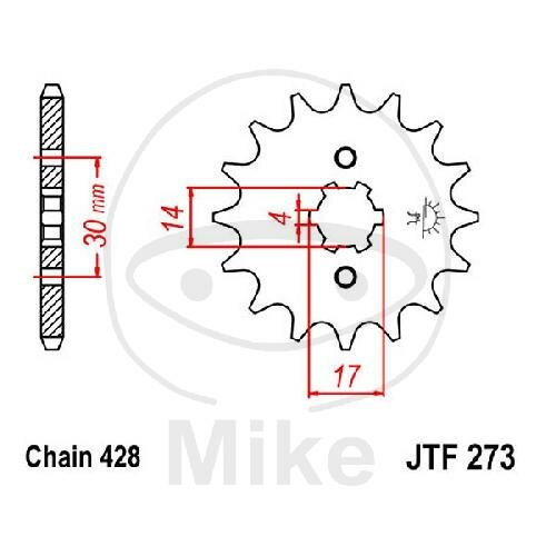 Pignon 15 Dents Division 428 pour Kawasaki KLX 125 C Suzuki FL 125