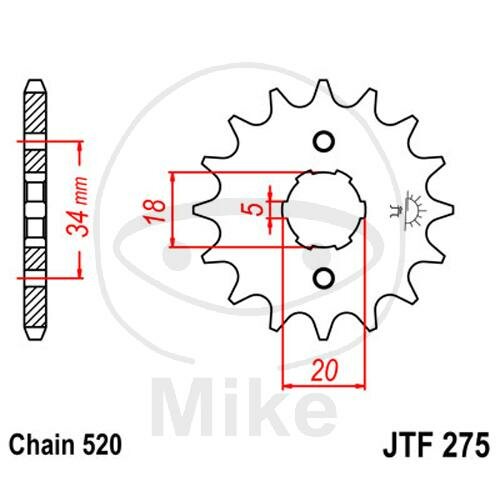 Pinion 15 Tooth Pitch 520 for Honda CB 200 B