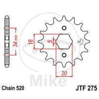 Pinion 15 Tooth Pitch 520 for Honda CB 200 B