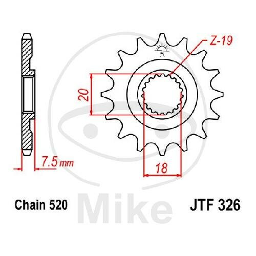 Pinion 14 Tooth Pitch 520 for Honda CR 125 R