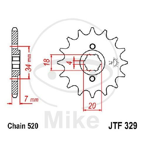 Ritzel 12 Zähne Teilung 520 für Honda CA 125 Rebel MTX 200 RW