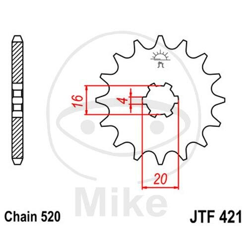 Pinion 11 Tooth Pitch 520 coarse toothed inner diameter 16/20 mm