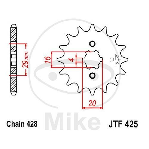 Pignon 16 Dents Division 428 pour Suzuki GP 125 GT 125 RG 80 125 Gamma RM 85