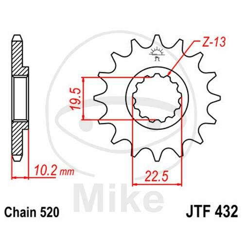 Pignon 12 Dents Division 520 pour Suzuki DR 350 DR-Z 400 RM 250 TS 250 X
