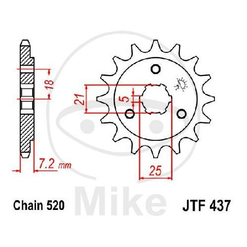 Pinion 14 Tooth Pitch 520 for Suzuki DR 600 650 Dakar