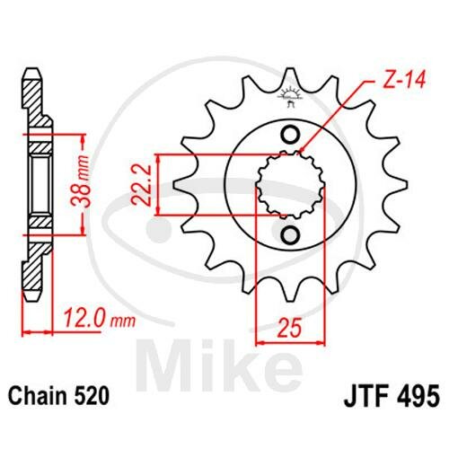 Pinion 15 Tooth Pitch 520 for Ducati Sport 750