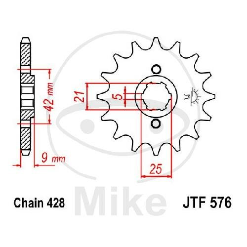 Pinion 17 Tooth Pitch 428 for Yamaha XT 350 H N