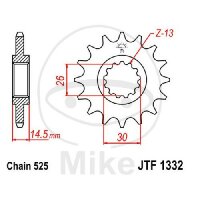 Pinion 14 Tooth Pitch 525 for Honda CB 750 1000 RVF 750...