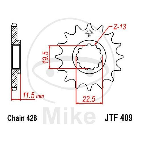 Pinion 15 Tooth Pitch 428 for Suzuki DR 125 S SE DR-Z 125 L