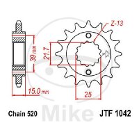 Pinion 15 Tooth Pitch 520 for Kymco KXR 250 Maxxer 250...
