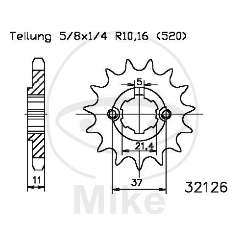 Pinion 16 Tooth Pitch 520 for Aeon Cobra 180 220 300 350 400 Goes G 400