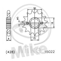 Ritzel 15 Zähne Teilung 428 für Hercules ZX 50...