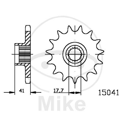 Pignon 15 Dents Division 428 pour Adly/Herchee ATV 50 Aeon Revo 50 CPI Crab 50