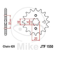 Ritzel 13 Zähne Teilung 428 für Yamaha DT 80 LC...